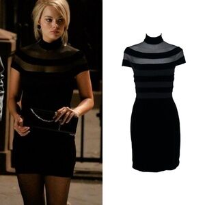 90s Velvet Bandage Mock-Neck Dress ASO Margot Robbie In The Wolf Of Wall Street